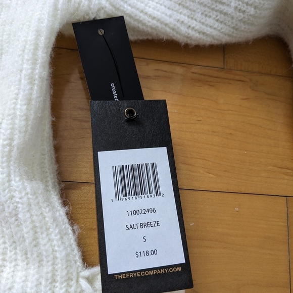 FRYE salted breeze Open Front knit Cardigan Sweater Fringe raw hem Small NEW @E - Picture 4 of 10